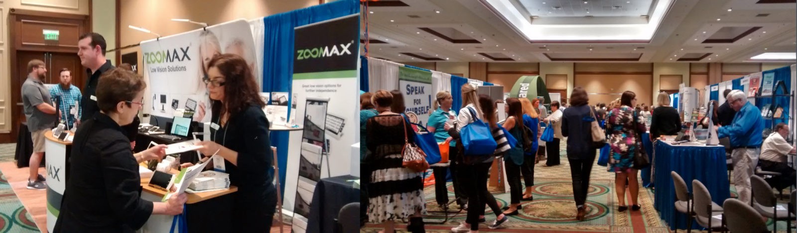 Zoomax booth and customer at ATIA