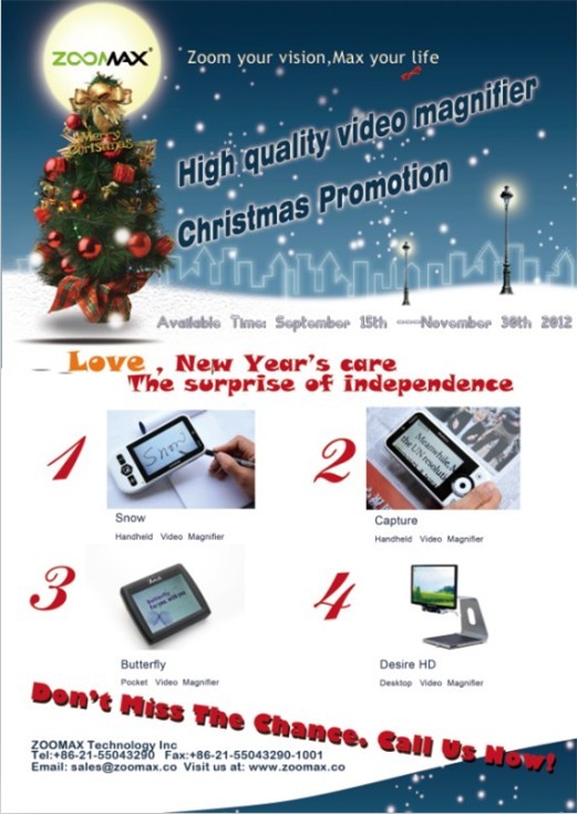 Zoomax low vision aids christmas promotion