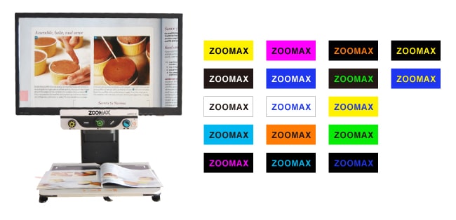 Aurora HD Desktop Video Magnifier color combinations