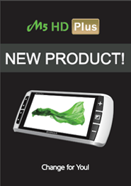 Handheld low vision aid m5 hd plus brochure cover