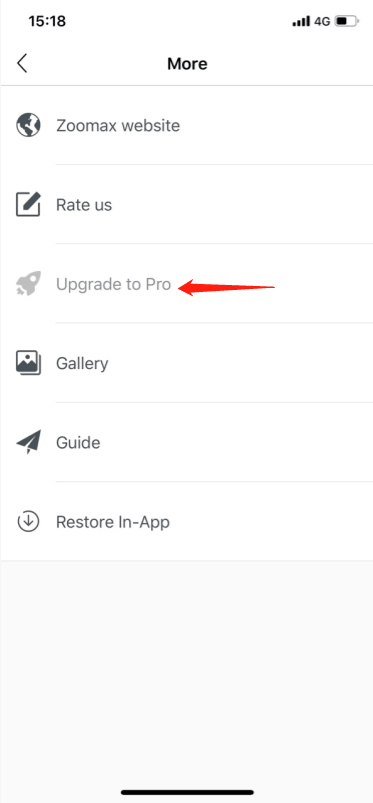 Tap The Upgrade To Pro Option