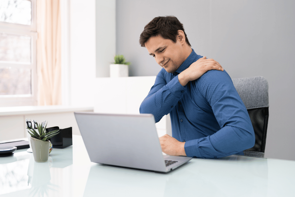 pain in shoulder from eye strain