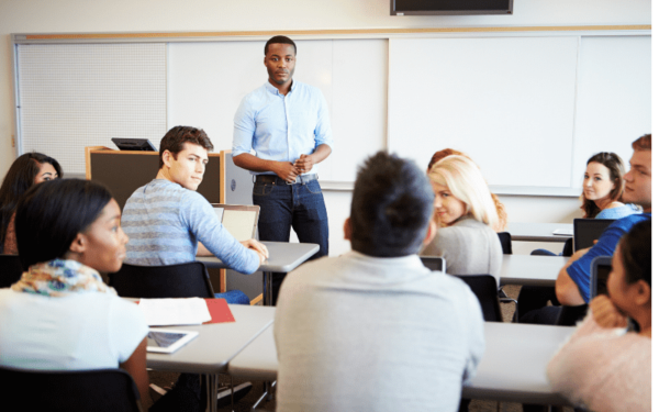 low vision people attend class