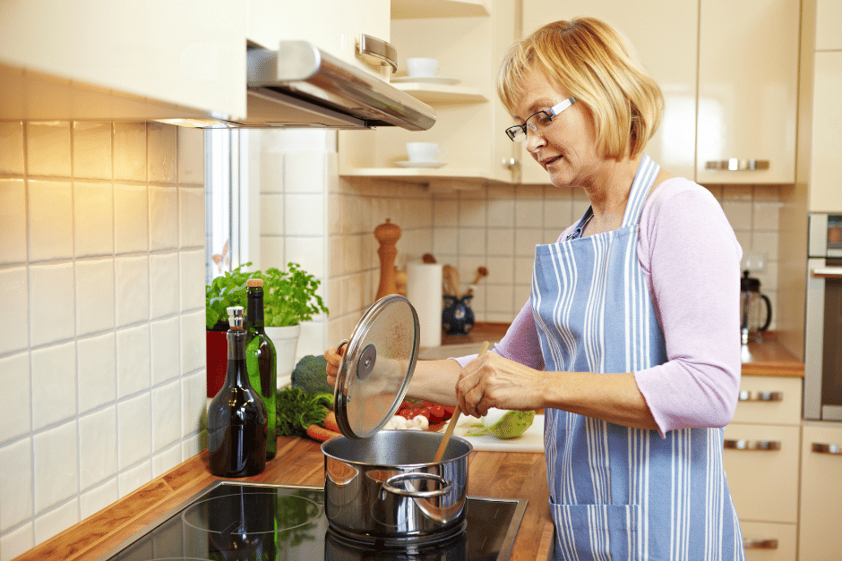 madam with amd enjoys cooking