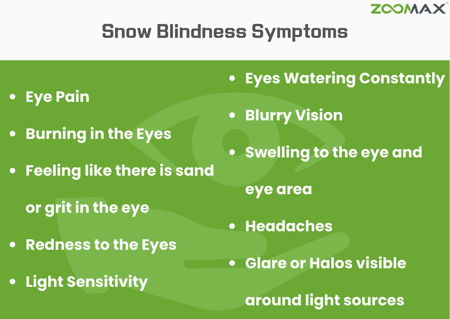 snow blindness symptoms