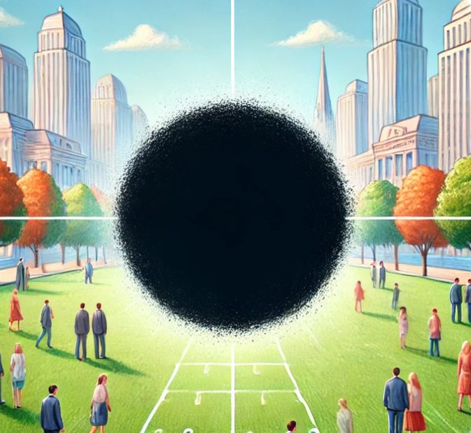 an image showing a black spot at the centre of the visual field